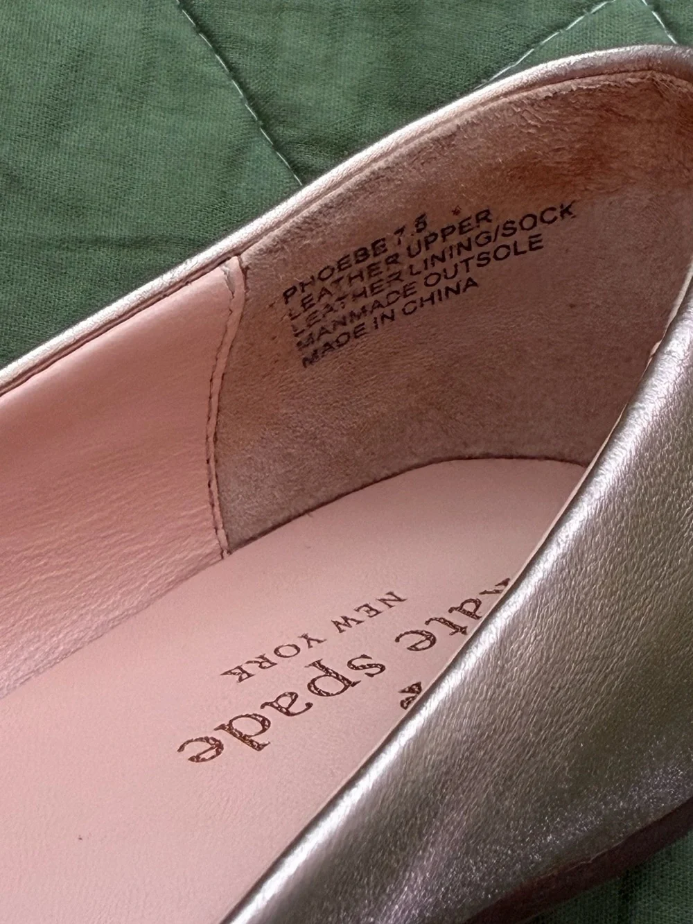 Kate Spade Metallic Blush Rose Gold Ballet Flats | Size 7.5 Leather